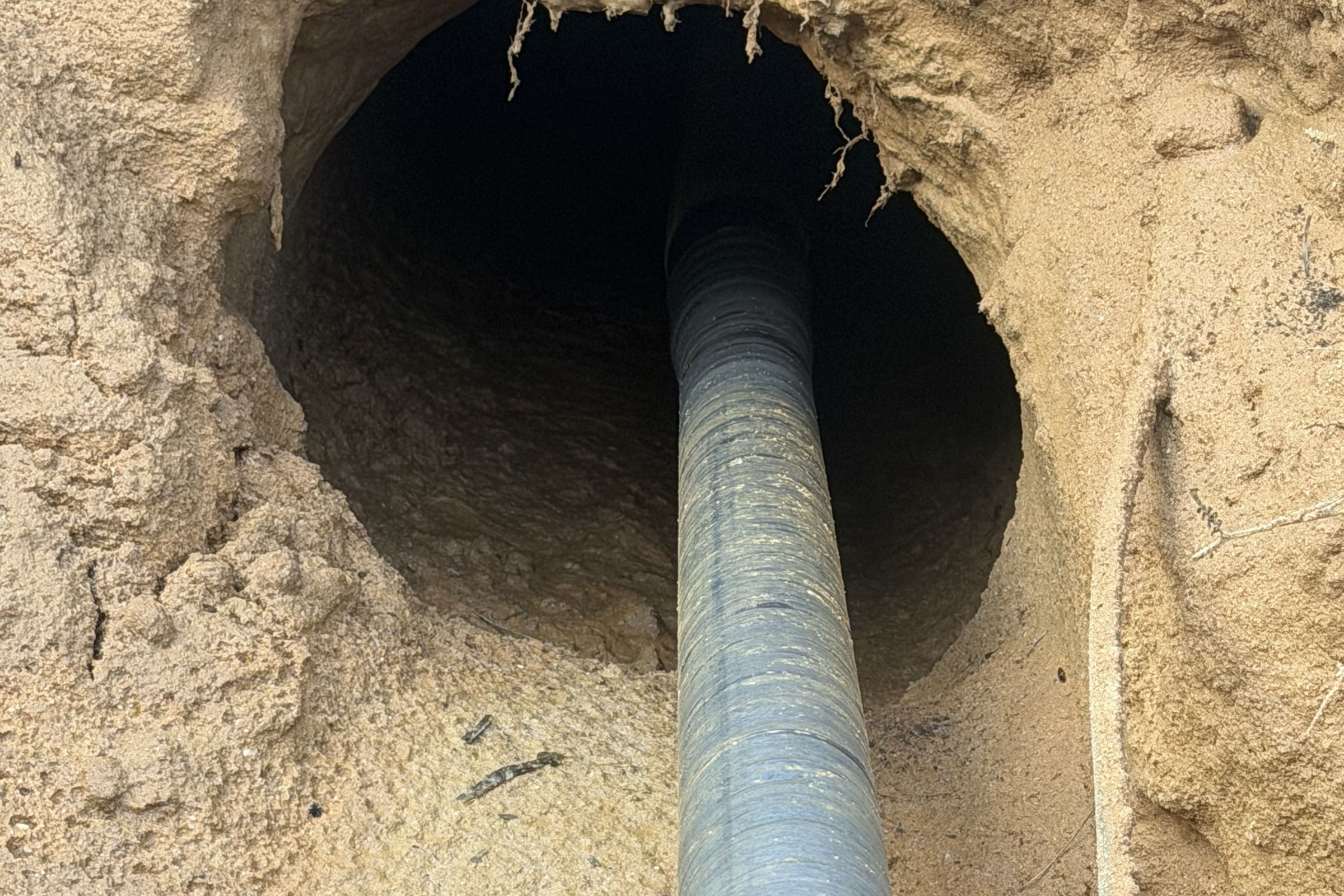 A directional drill rig at work on a bore.